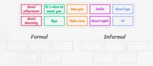 Greeting and Leave Taking Game - Formal and Informal