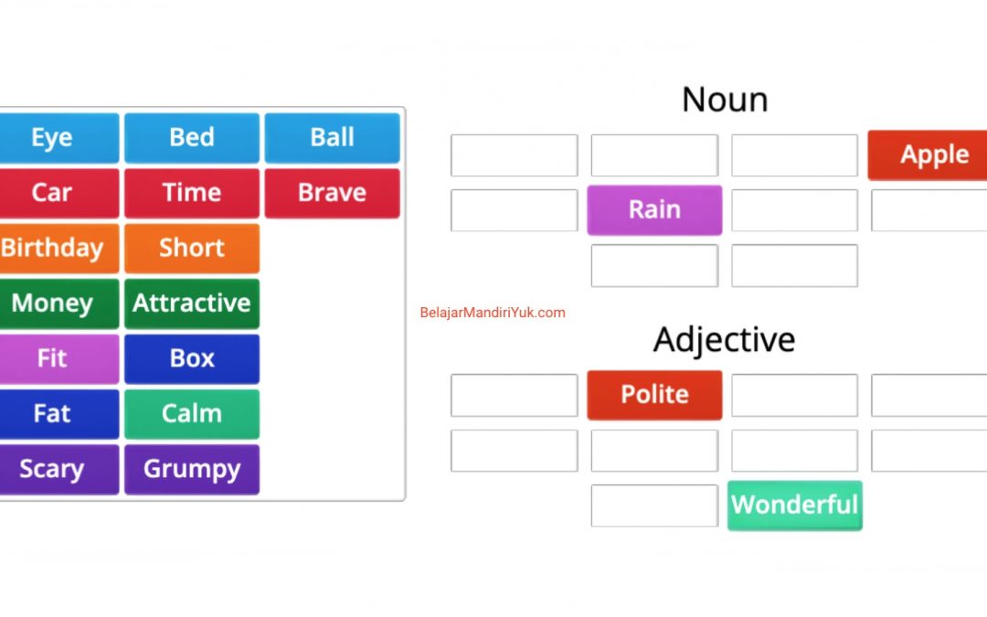 Word Classes Activity: Noun or Adjective